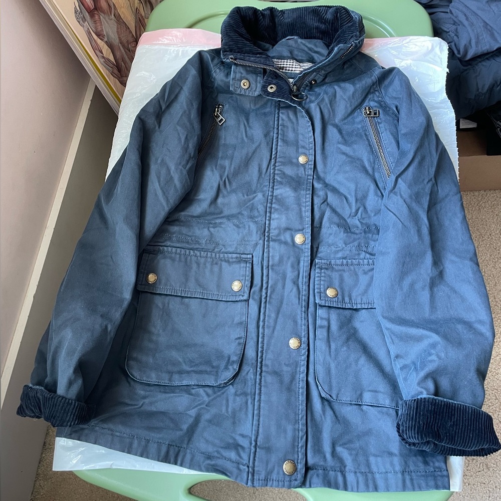 Fatface Women's Blue Cotton Utility Jacket in Excellent Condition, Size 2